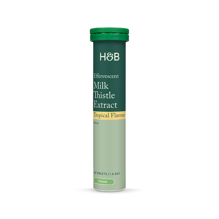 Holland & Barrett Effervescent Milk Thistle Extract 100mg Tropical Flavour 20 Tablets